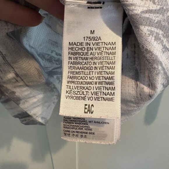 Marmot Pullover Mens Medium Gray Hooded Lightweight Anorak Jacket Mountain Print - Picture 13 of 16